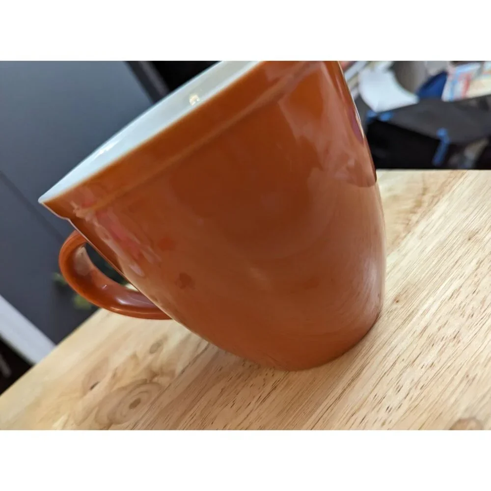 Collins‎ Fresh + Org brand large mug 4 inch orange Happy Pumpkin Spice Season